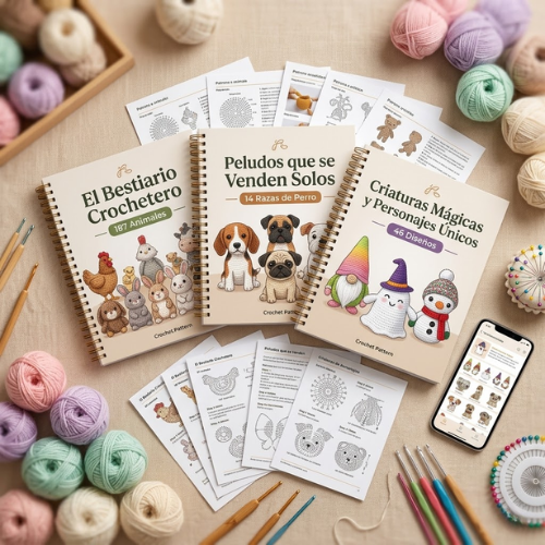 COLECCIÓN COMPLETA DE AMIGURUMIS™ DE 247 PATRONES DE ANIMALES, PERROS Y CRIATURAS ÚNICAS