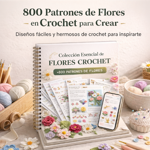 MEGA PACK +800 PATRONES DE FLORES CROCHET™ + 5 BONUSES DE REGALO